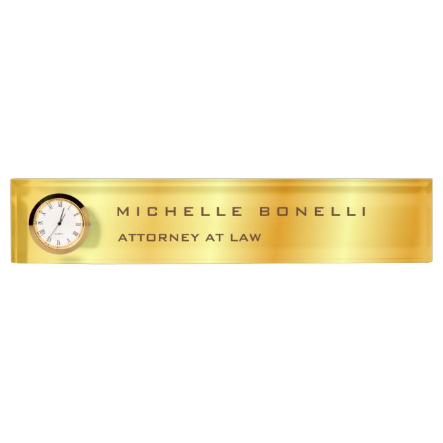 Plain Unique Special Gold Colour Background Nameplate (Front)