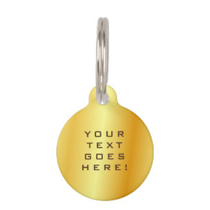 Plain Unique Special Gold Colour Background Pet Tag