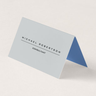 Plain Unique Special Grey Blue Business Card