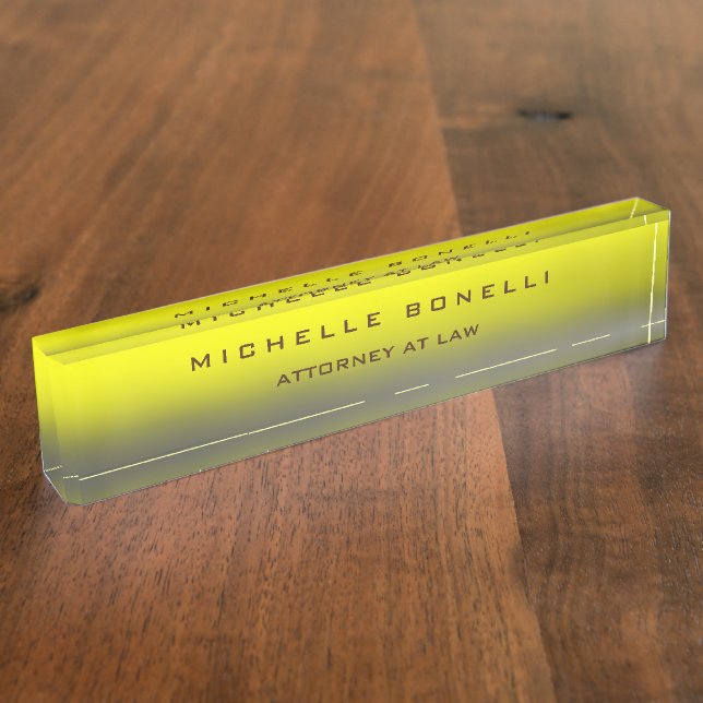 Plain Unique Special Yellow Colour Background Nameplate (Side)