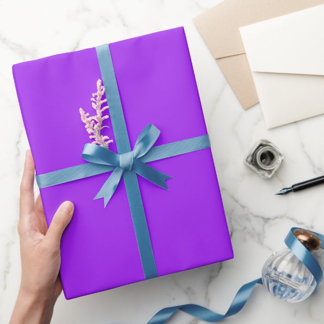 Plain Veronica Purple Colour Shade Tone Wrapping Paper (Gifting)