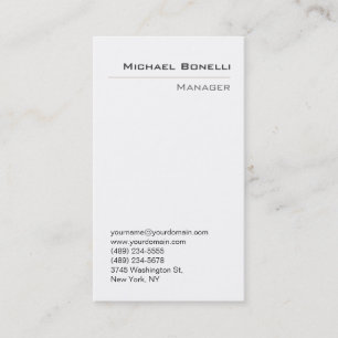Plain Vertical Clean White Trendy Business Card