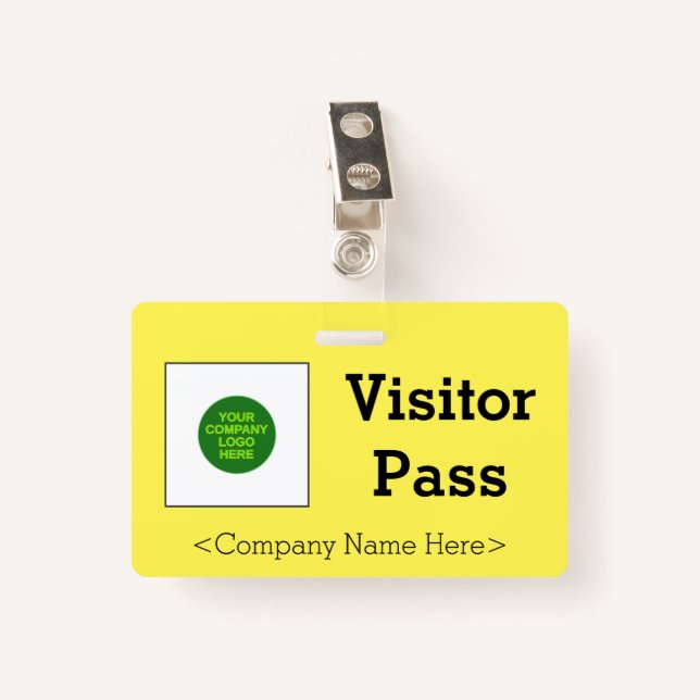 Plain "Visitor Pass" Badge (Front with Clip)