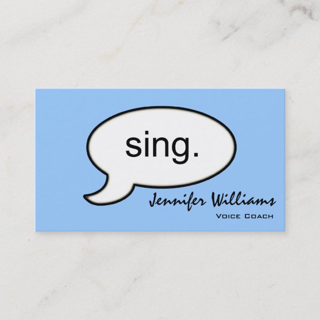 Plain Voice Coach Sing Modern Business Card (Front)
