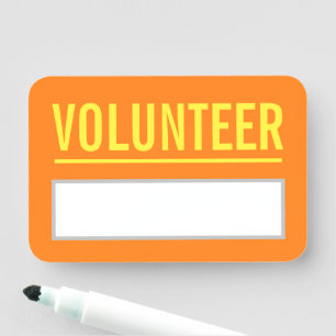 Plain "VOLUNTEER" Name Tag