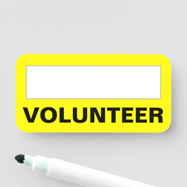 Plain "VOLUNTEER" Name Tag (In Situ)