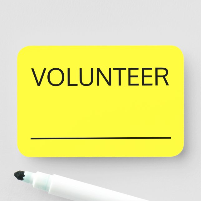 Plain "VOLUNTEER" Name Tag (In Situ)