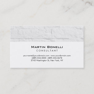 Plain Wall Brick White Consultant Business Card