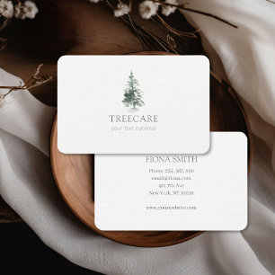 plain watercolor tree business card