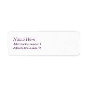 Plain white address label