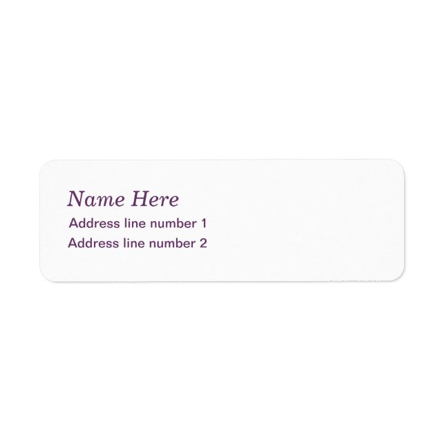 Plain white address label (Front)