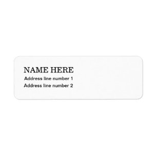 Plain white address label