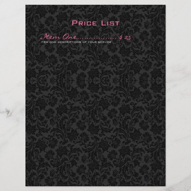 Plain White & Black Vintage Floral Damasks Flyer (Front)