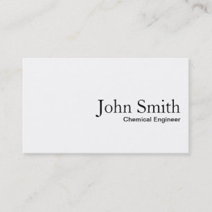 Plain White Chemical Engineer Business Card