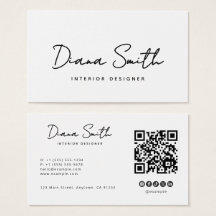 Plain White Clean Modern Minimalist Business Card