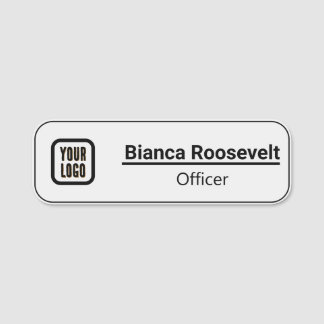 Plain White Custom Logo Employee Magnetic or Pin Name Tag