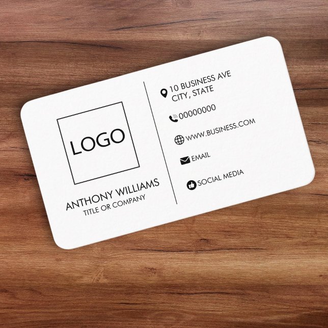 Plain White Generic Design Template Business Card (plain white generic design template business card with logo)