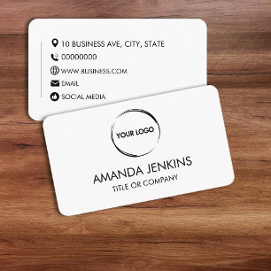 Plain White Generic Design Template Business Card