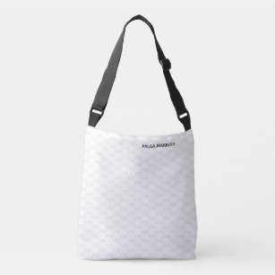 Plain White Grey Modern Monogram Simple Pattern Crossbody Bag