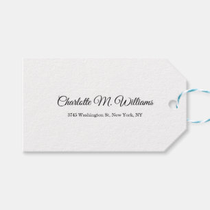 Plain White Minimalist Professional Modern Gift Tags