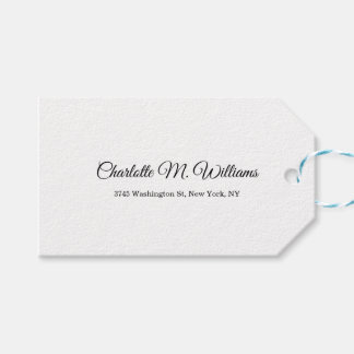 Plain White Minimalist Professional Modern Gift Tags