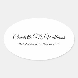 Plain White Minimalist Professional Modern Oval Sticker