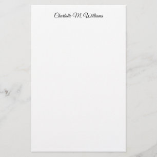 Plain White Minimalist Professional Modern Stationery