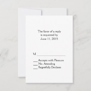 Plain White  RSVP Card