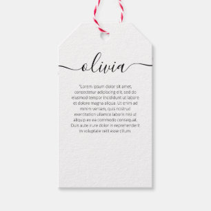 Plain White Signature Script  Gift Tags