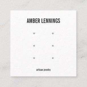 PLAIN WHITE THREE EARRING HOLE SETS LOGO SOCIAL SQUARE BUSINESS CARD