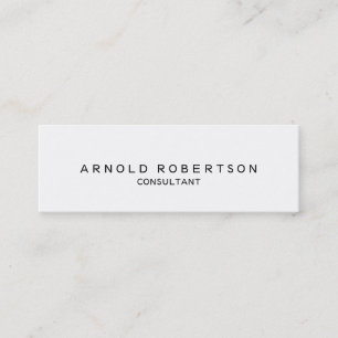 Plain White Trendy Slim Professional Business Card