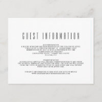 Plain White | Wedding Guest Information