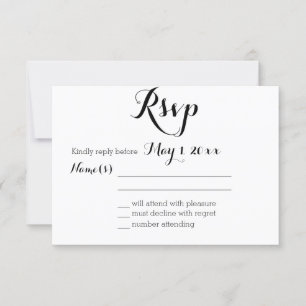 Plain White Wedding RSVP Cards