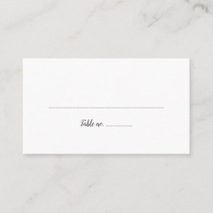 Plain White With Black Table Number Escort Cards