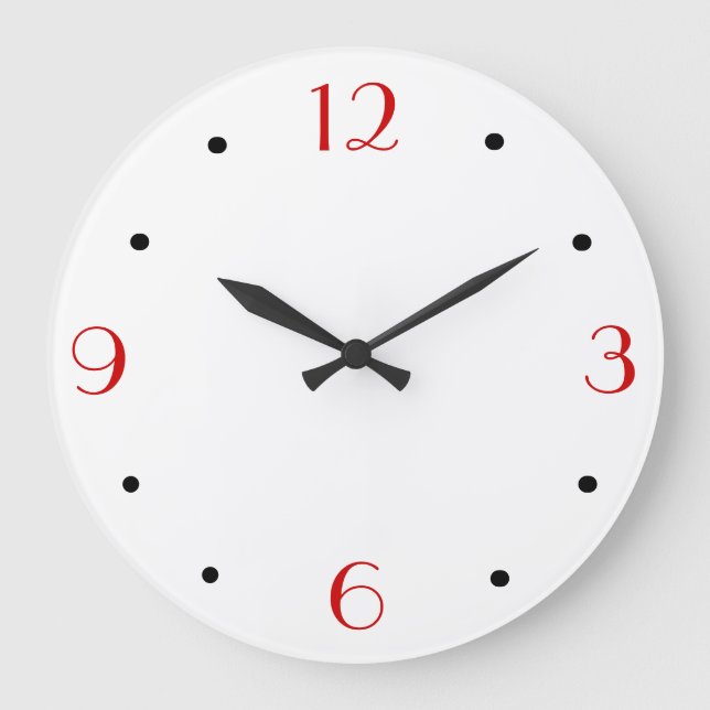 Plain White with Red > Simplistic Wall Clocks (Front)