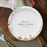 Plain Wildflower Round Foliage Frame Bridal Shower Paper Plate<br><div class="desc">These elegant paper plates,  featuring watercolor wildflowers would make a wonderful addition to your bridal shower supplies. Easily add your own details by clicking on the "personalize" option.</div>