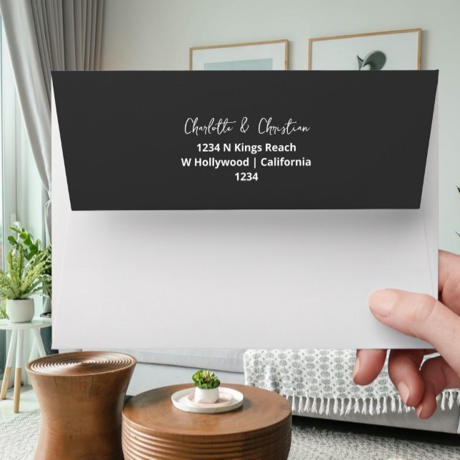 Plain With Return Address Envelope (Plain With Return Address Envelopes from Ricaso. Designed in dark grey and white. easy to add detail)
