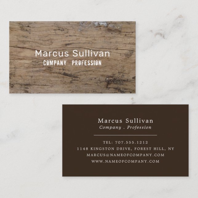 Plain Wood Effect, Rustic Business Card (Front/Back)