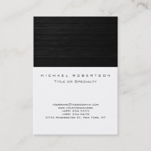 Plain Wood Effect White Cute Business Card