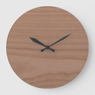 Plain Wood Texure Pattern Cherry Wood Timber Large Clock
