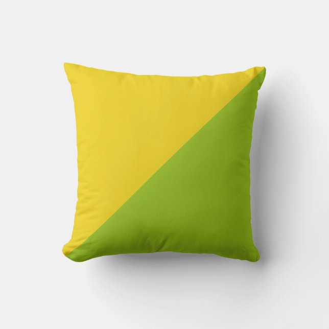 Plain Yellow and Green Background Throw Pillow (Front)