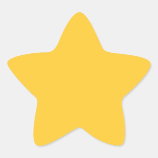 Plain Yellow Background. Star Sticker