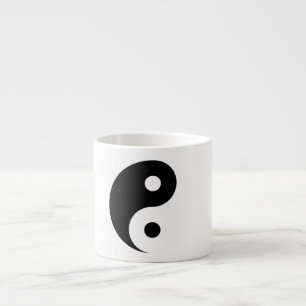 Plain Yin Yang Symbol on Light Grey Espresso Cup