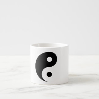 Plain Yin Yang Symbol on Light Grey Espresso Cup