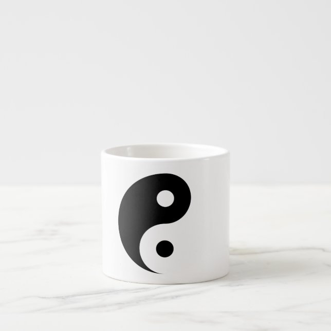 Plain Yin Yang Symbol on Light Grey Espresso Cup (Front)