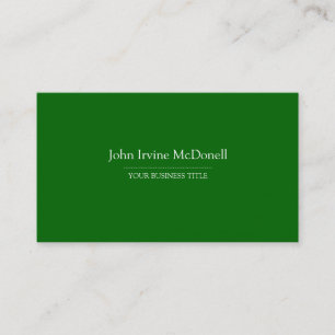 Plaine et carte de visite vert simple