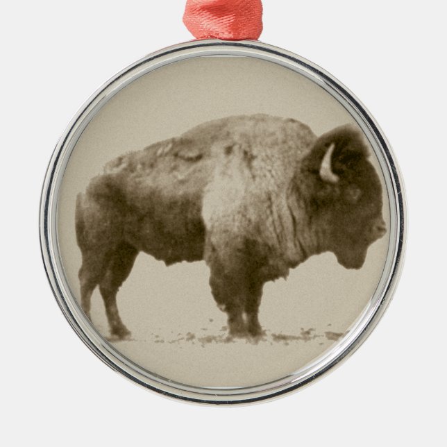 Plains Bison Metal Ornament (Front)