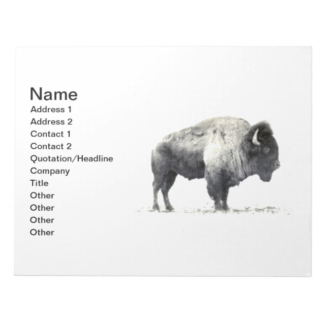 Plains Bison Notepad (Front)