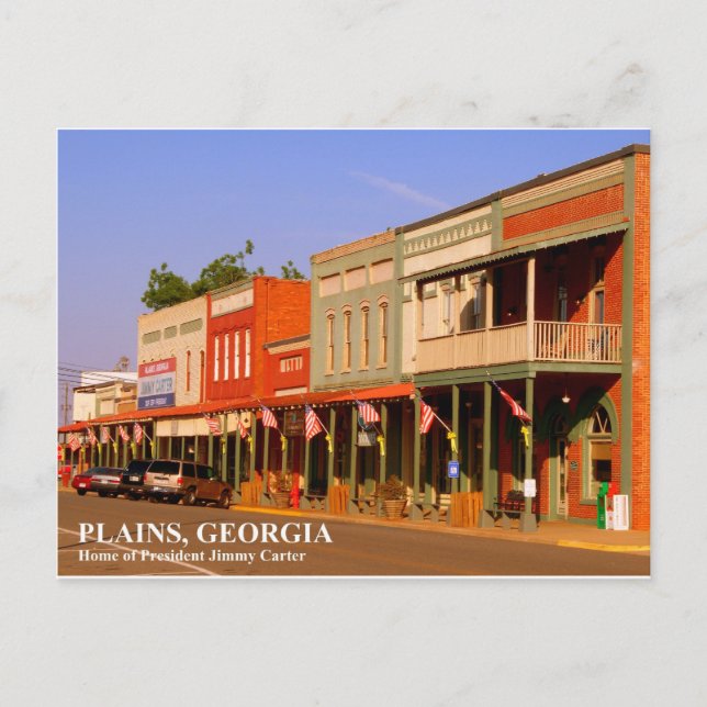 PLAINS, GEORGIA - Home of President Jimmy Carter Postcard (Front)