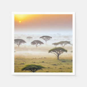 Plains Nature Savannah Outdoors Landscape Calm Air Napkin